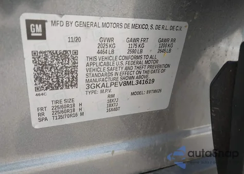 2021 GMC Terrain Fwd Slt из США, поврежденный, VIN 3GKALPEV8ML341619